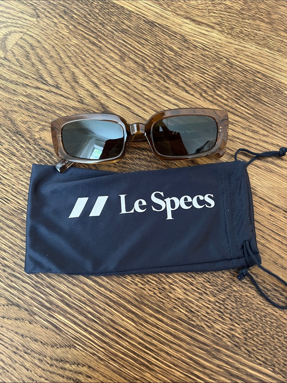 Le Specs Tortoiseshell Rectangular Sunglasses - Brown Frames, Brown Lenses